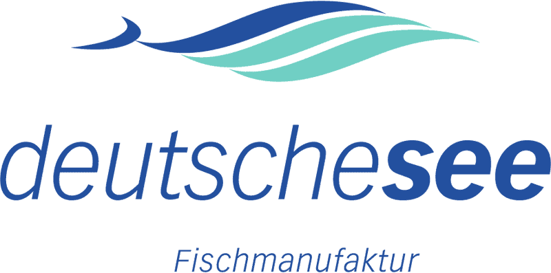 Logo der Deutschen See mit stilisiertem Fischsymbol und Schriftzug in blauer Schrift auf hellem Hintergrund.